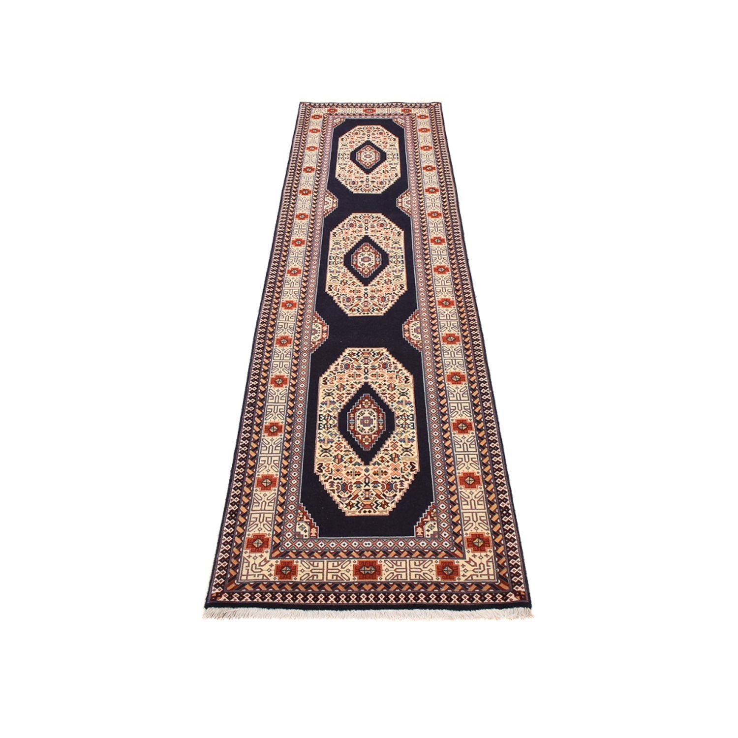 Alfombra de pasillo Alfombra Persa - Tabriz - Prima - 300 x 73 cm - azul oscuro