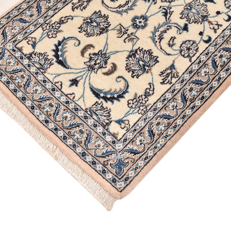 Alfombra de pasillo Alfombra Persa - Nain - Real - 196 x 61 cm - crema