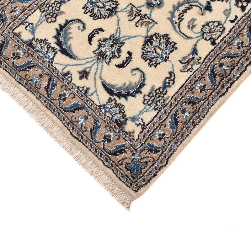 Alfombra de pasillo Alfombra Persa - Nain - Real - 195 x 58 cm - crema
