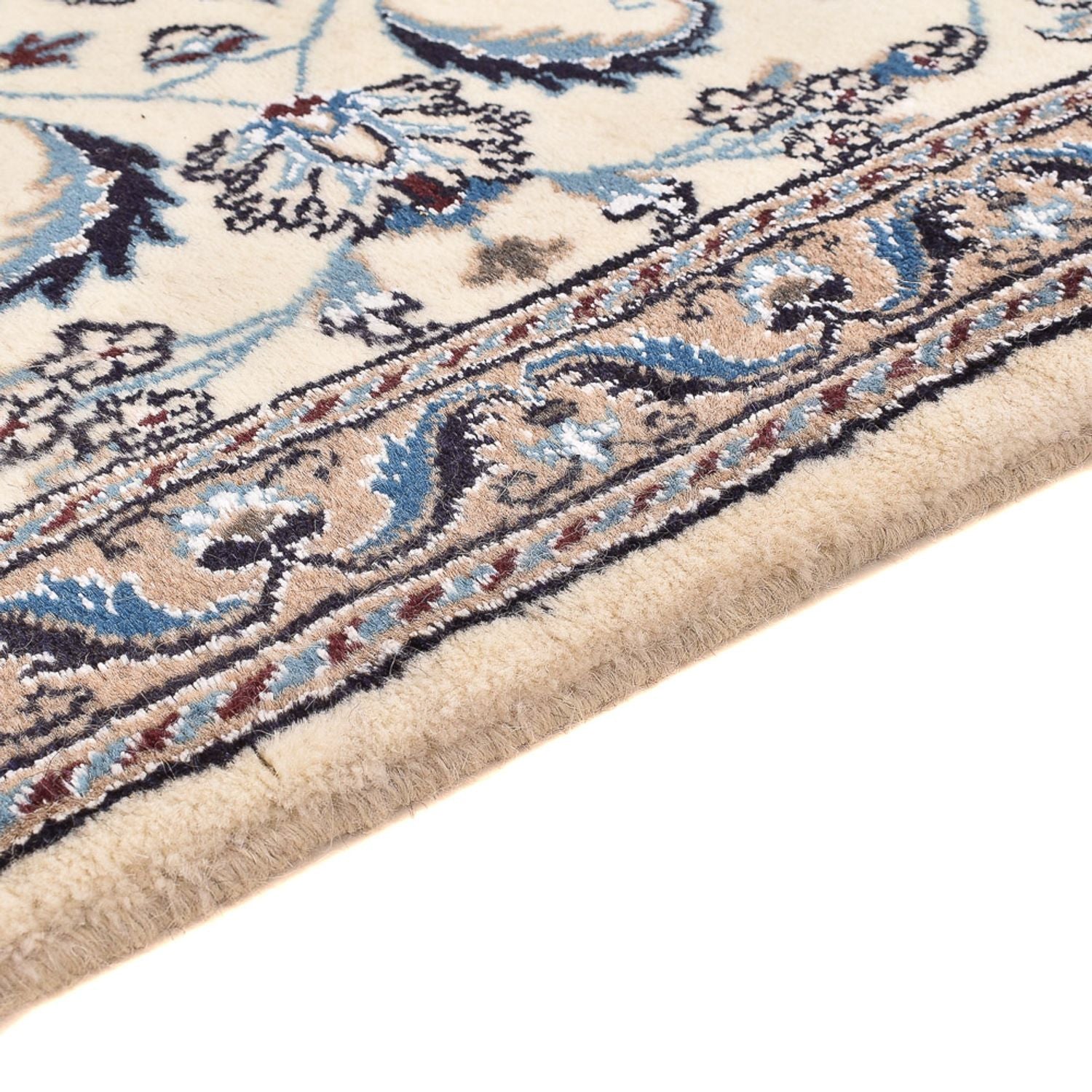 Alfombra de pasillo Alfombra Persa - Nain - Real - 195 x 58 cm - crema