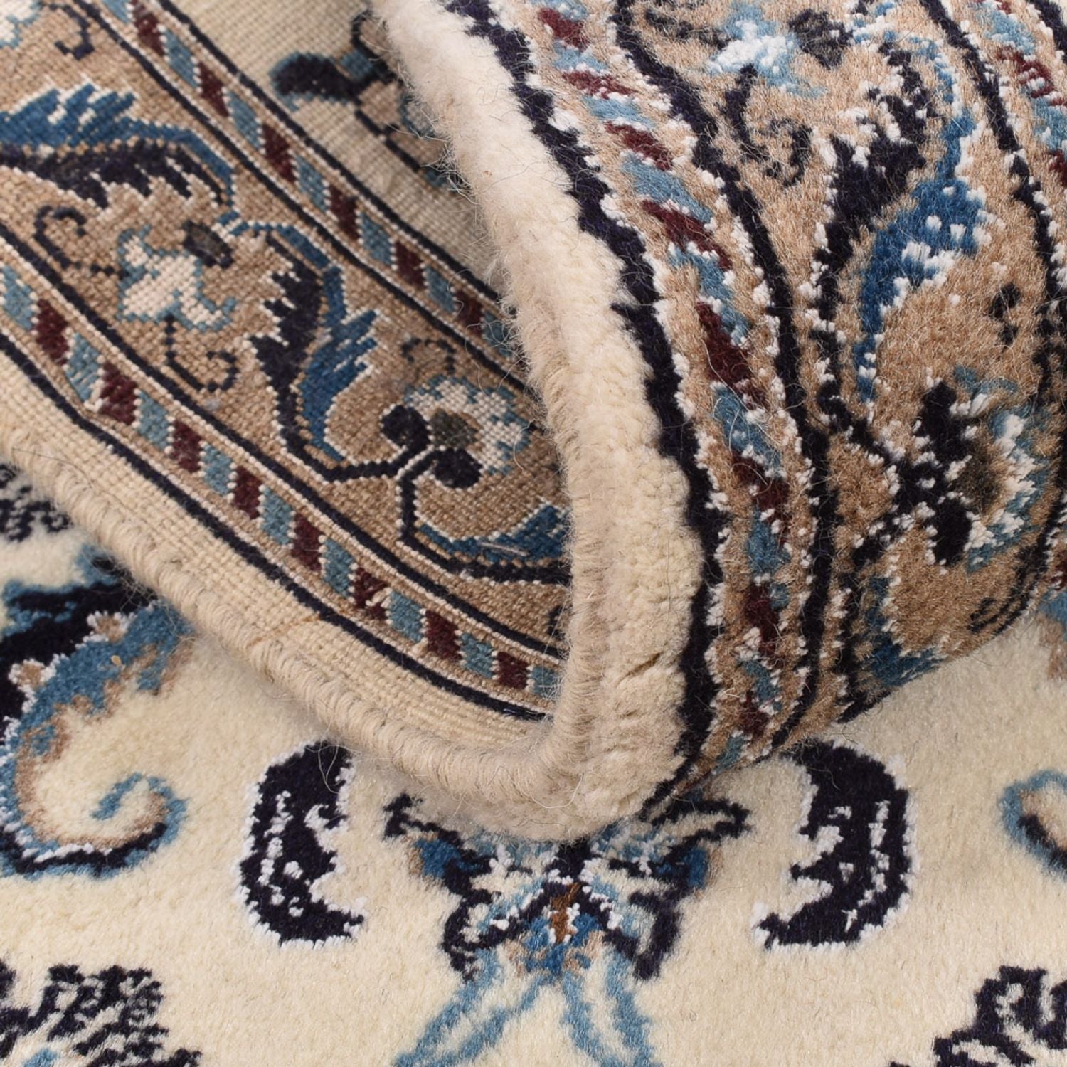 Alfombra de pasillo Alfombra Persa - Nain - Real - 195 x 58 cm - crema