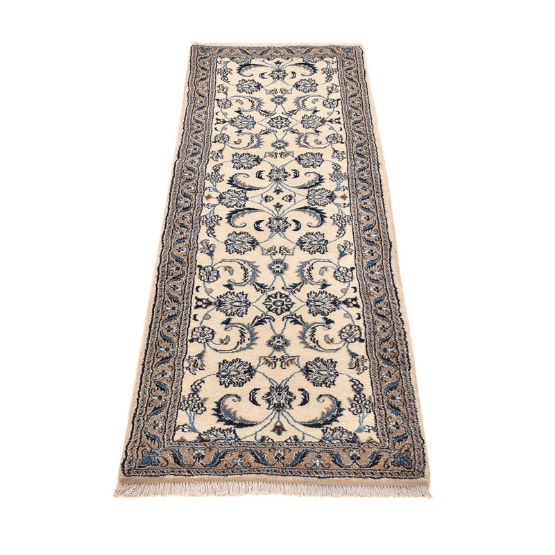 Alfombra de pasillo Alfombra Persa - Nain - Real - 195 x 58 cm - crema