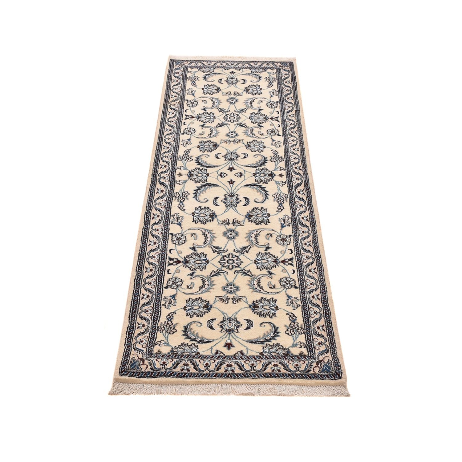 Alfombra de pasillo Alfombra Persa - Nain - Real - 192 x 60 cm - crema