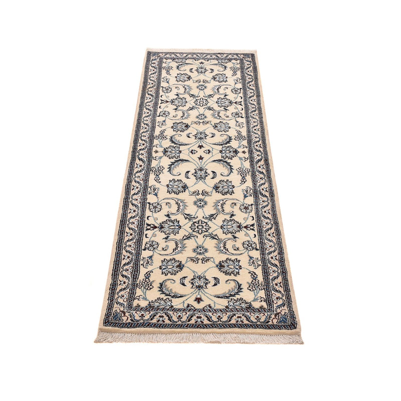 Alfombra de pasillo Alfombra Persa - Nain - Real - 192 x 60 cm - crema