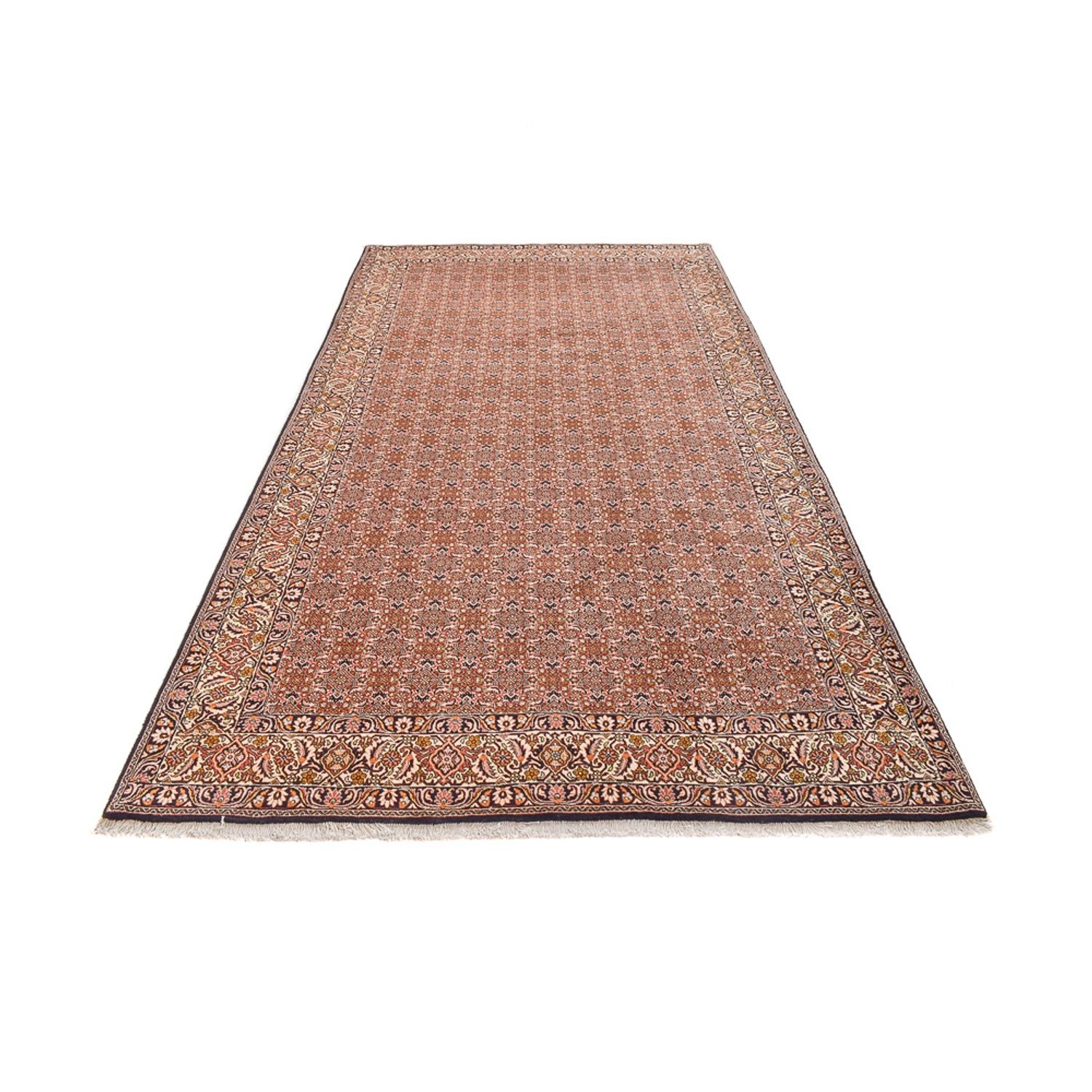 Alfombra de pasillo Alfombra persa - Bidjar - 400 x 202 cm - marrón claro
