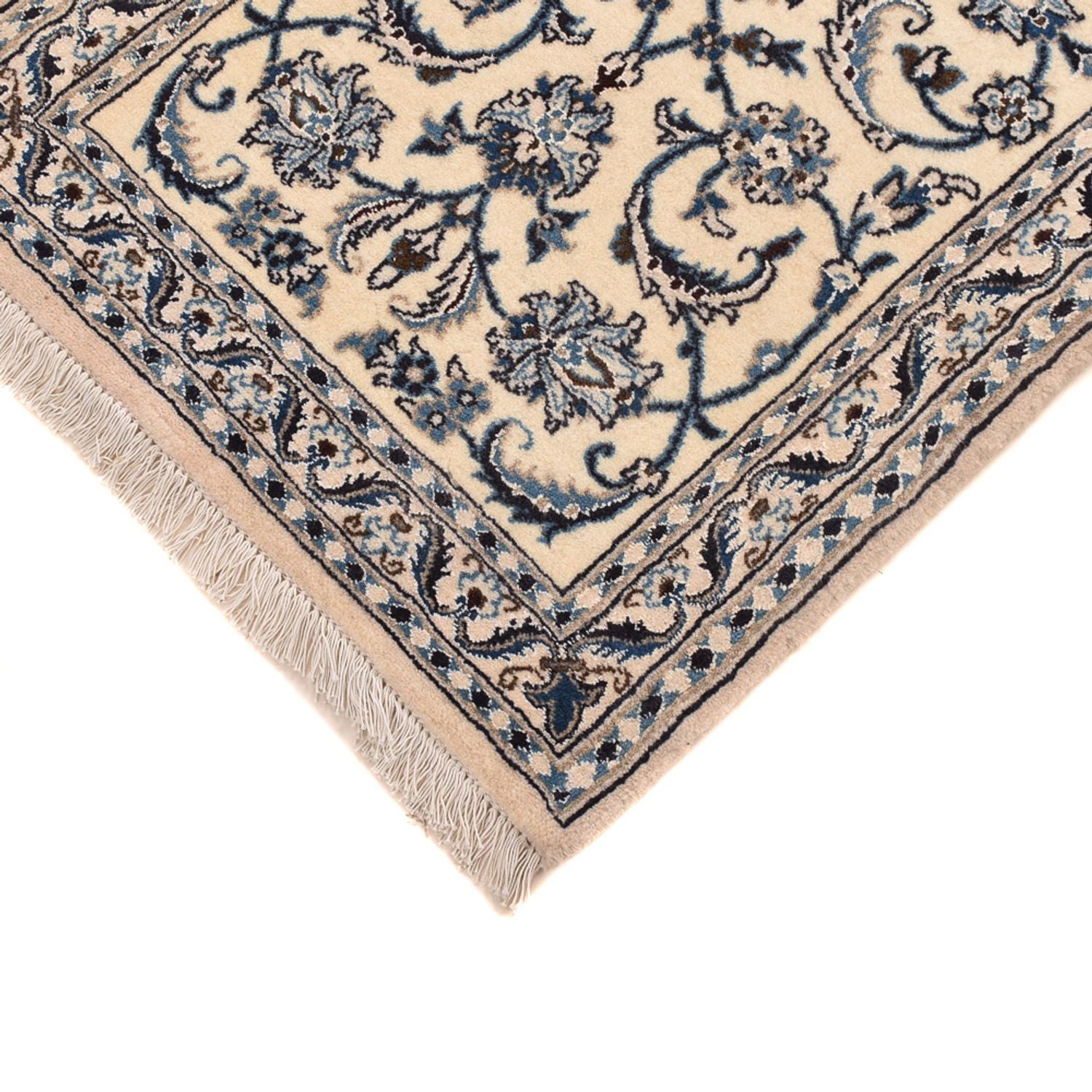 Alfombra de pasillo Alfombra Persa - Nain - Real - 192 x 61 cm - crema