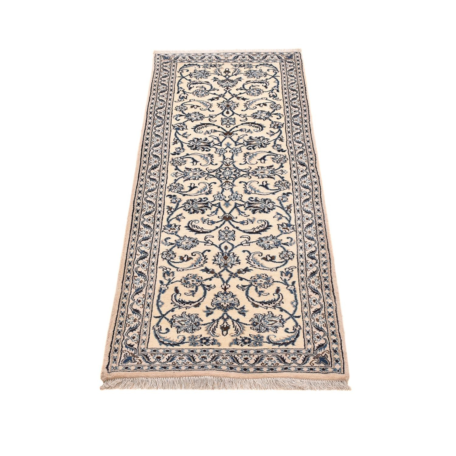 Alfombra de pasillo Alfombra Persa - Nain - Real - 192 x 61 cm - crema