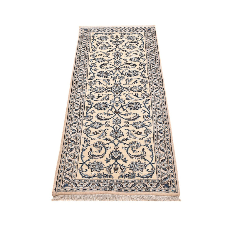Alfombra de pasillo Alfombra Persa - Nain - Real - 192 x 61 cm - crema