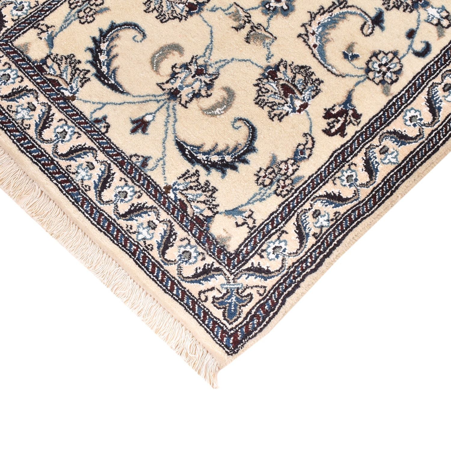Alfombra de pasillo Alfombra Persa - Nain - Real - 202 x 63 cm - crema