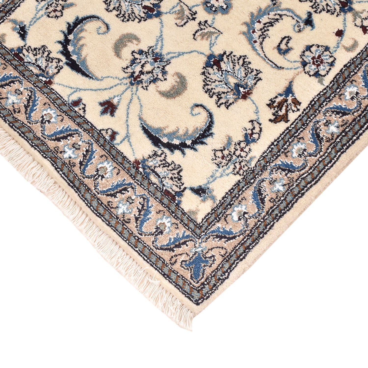 Alfombra de pasillo Alfombra Persa - Nain - Real - 185 x 61 cm - crema