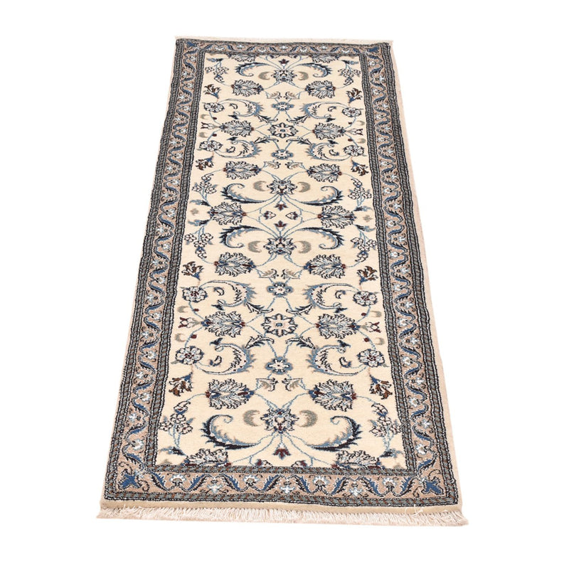 Alfombra de pasillo Alfombra Persa - Nain - Real - 185 x 61 cm - crema