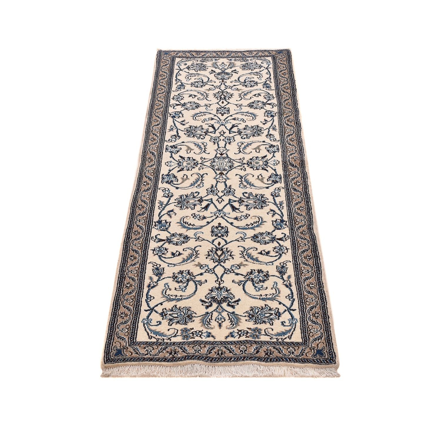 Alfombra de pasillo Alfombra Persa - Nain - Real - 190 x 60 cm - crema