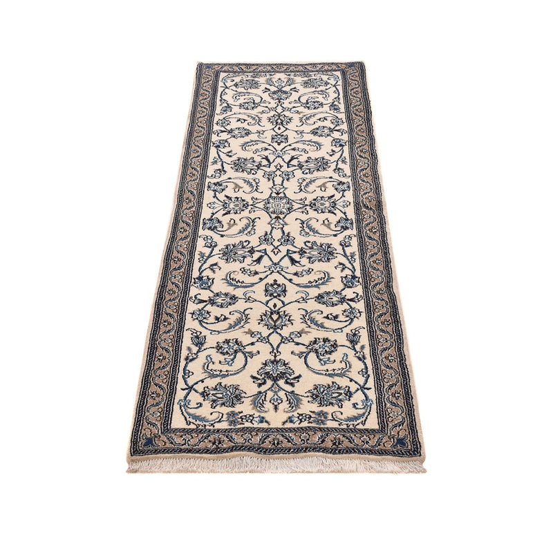 Alfombra de pasillo Alfombra Persa - Nain - Real - 190 x 60 cm - crema