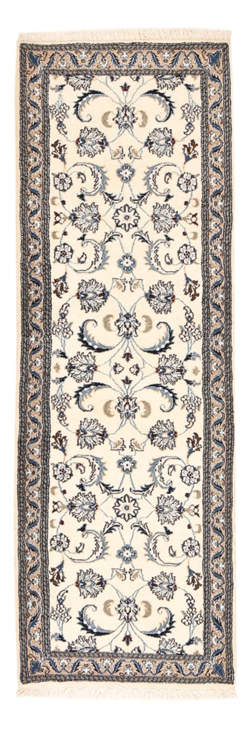 Alfombra de pasillo Alfombra Persa - Nain - Real - 188 x 60 cm - crema