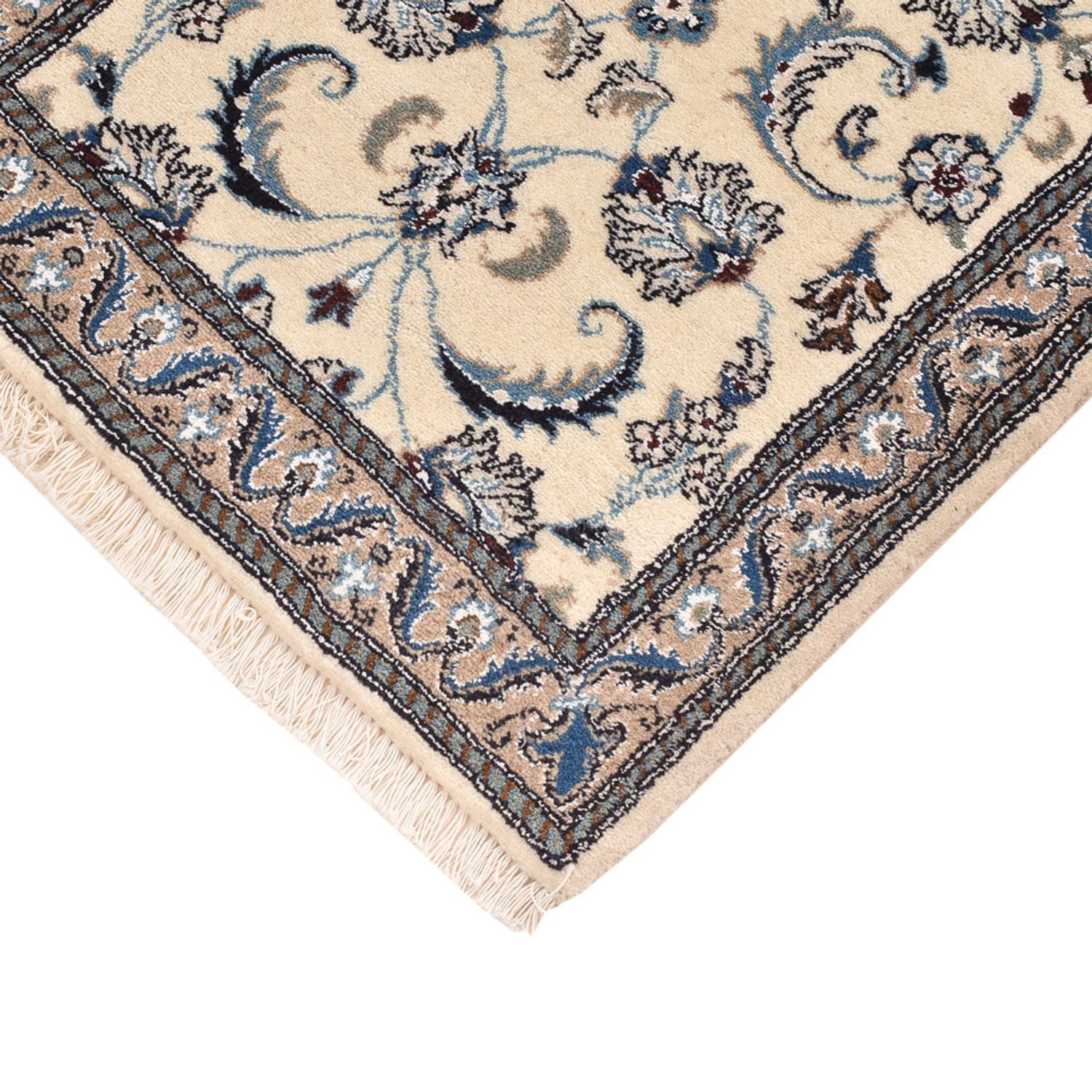 Alfombra de pasillo Alfombra Persa - Nain - Real - 188 x 60 cm - crema