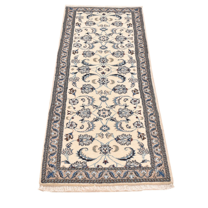 Alfombra de pasillo Alfombra Persa - Nain - Real - 188 x 60 cm - crema