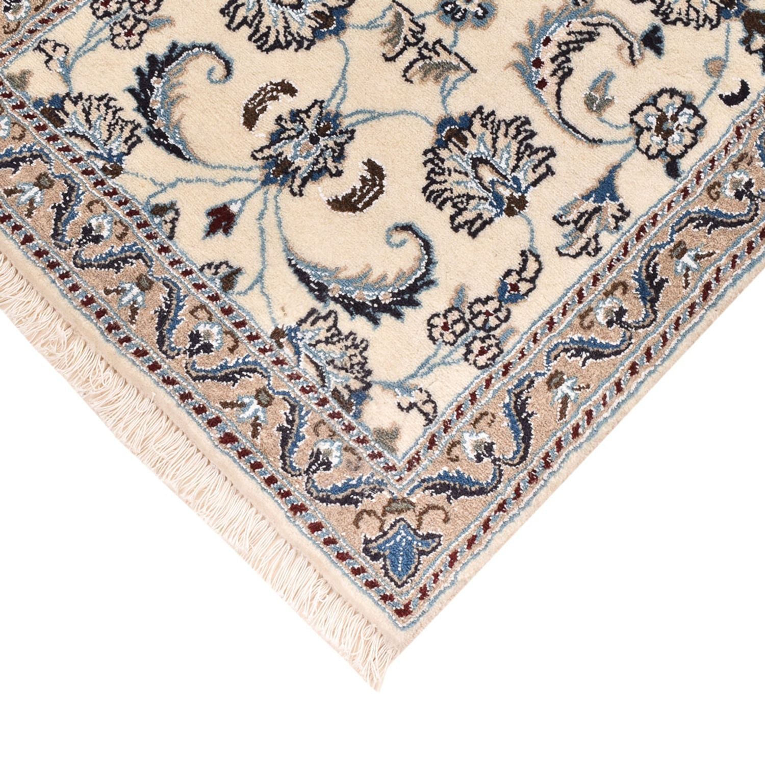 Alfombra de pasillo Alfombra Persa - Nain - Real - 198 x 59 cm - crema