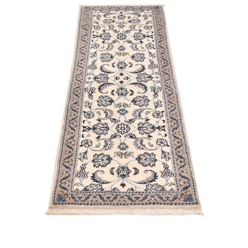 Alfombra de pasillo Alfombra Persa - Nain - Real - 198 x 59 cm - crema