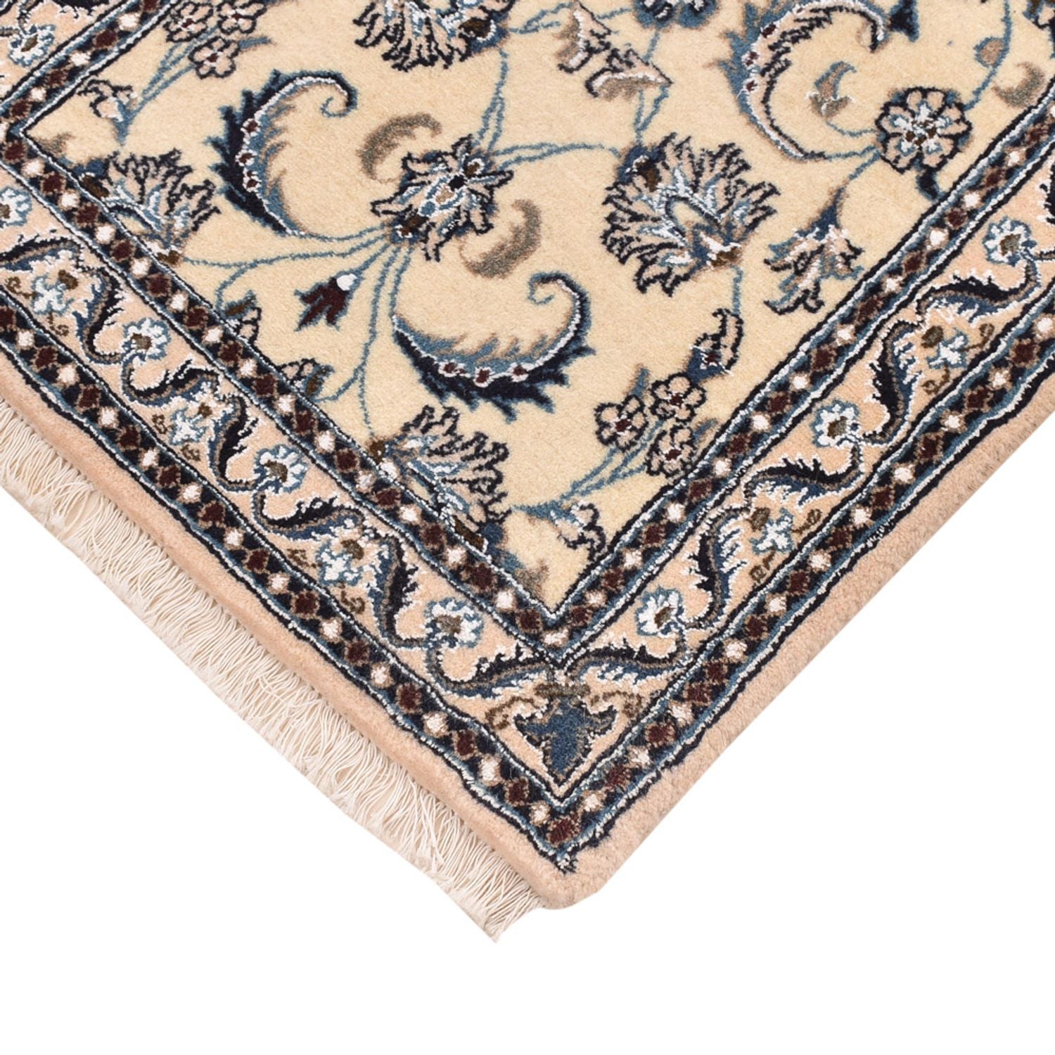 Alfombra de pasillo Alfombra Persa - Nain - Real - 195 x 57 cm - crema