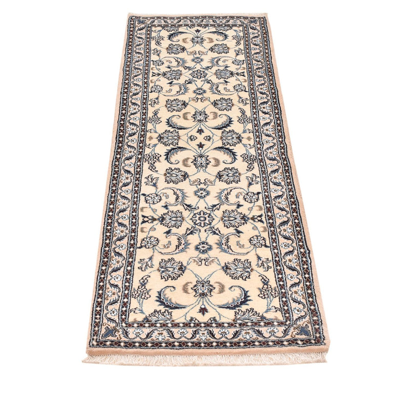 Alfombra de pasillo Alfombra Persa - Nain - Real - 195 x 57 cm - crema