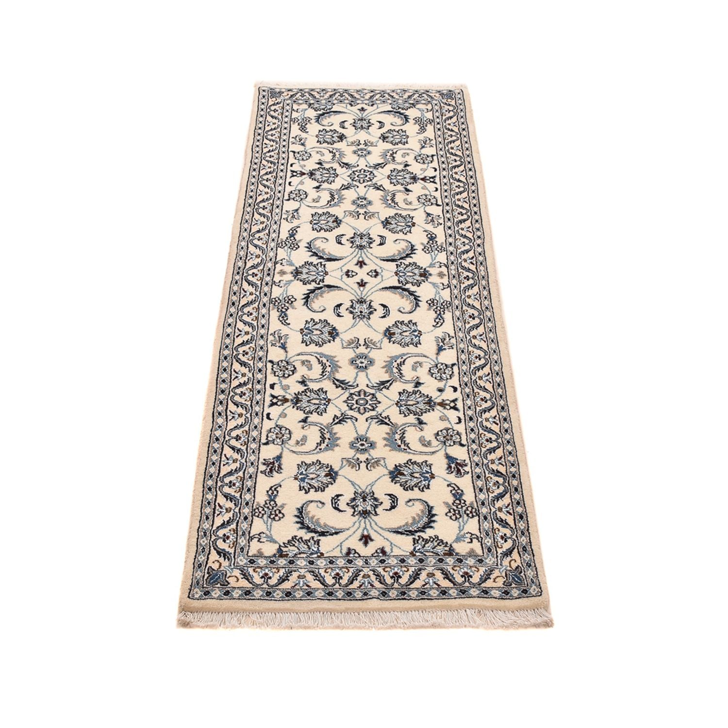 Alfombra de pasillo Alfombra Persa - Nain - Real - 192 x 58 cm - crema