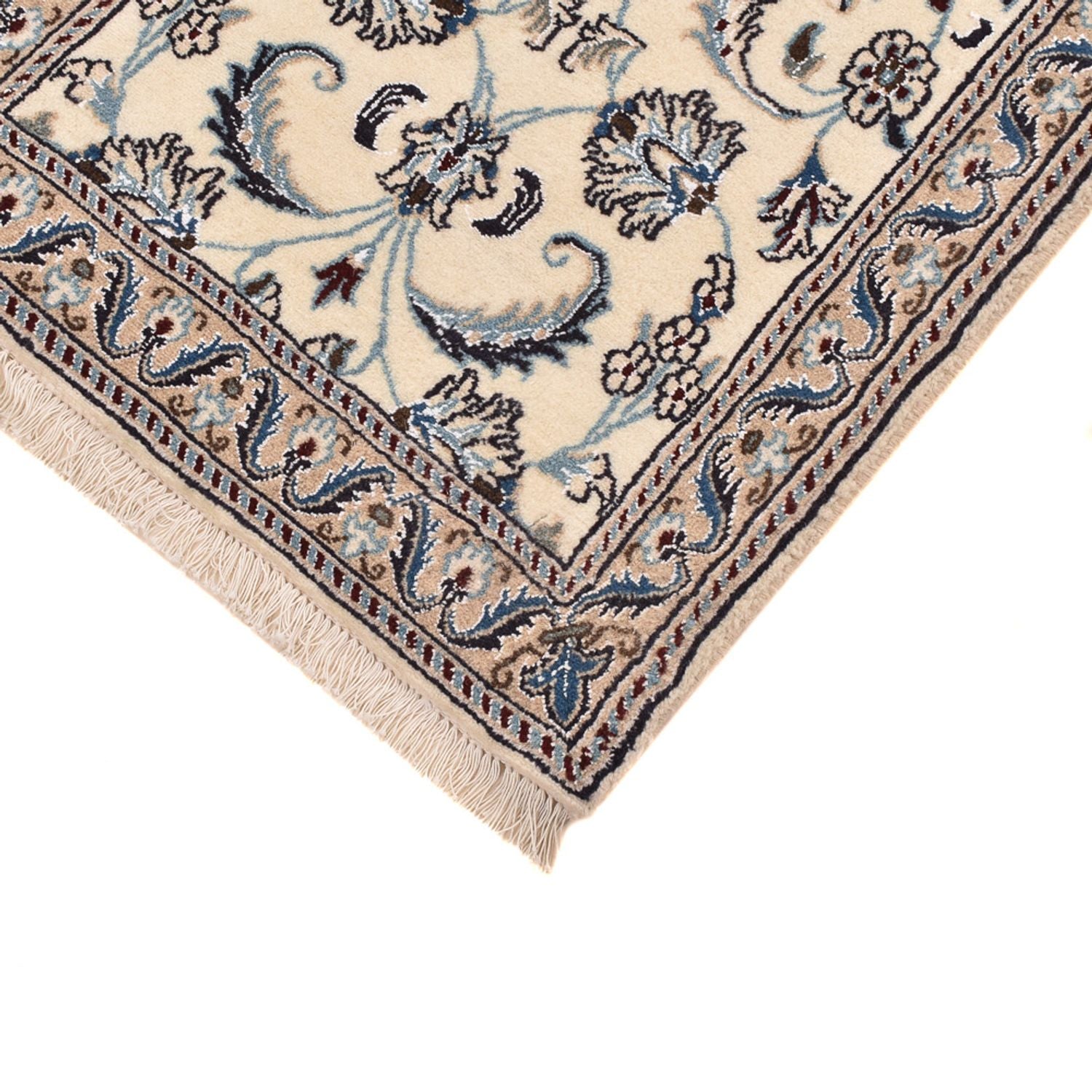 Alfombra de pasillo Alfombra Persa - Nain - Real - 193 x 62 cm - crema