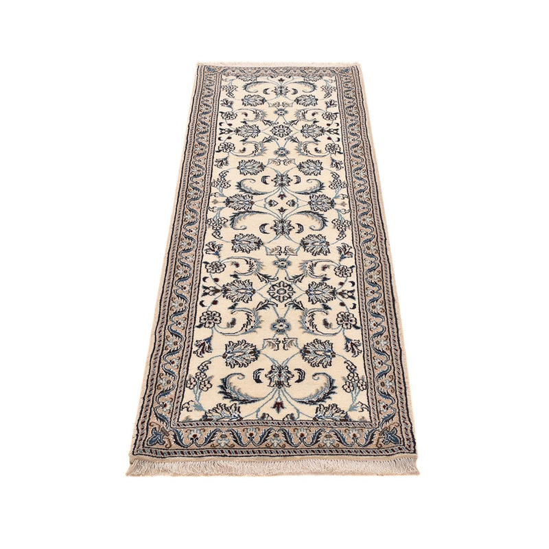 Alfombra de pasillo Alfombra Persa - Nain - Real - 193 x 62 cm - crema