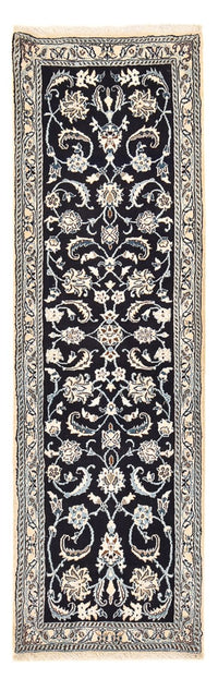 Alfombra de pasillo Alfombra Persa - Nain - Real - 203 x 62 cm - azul oscuro