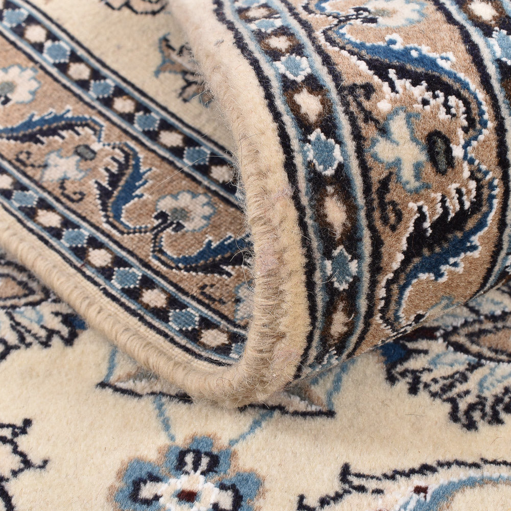 Alfombra de pasillo Alfombra Persa - Nain - Real - 197 x 64 cm - crema