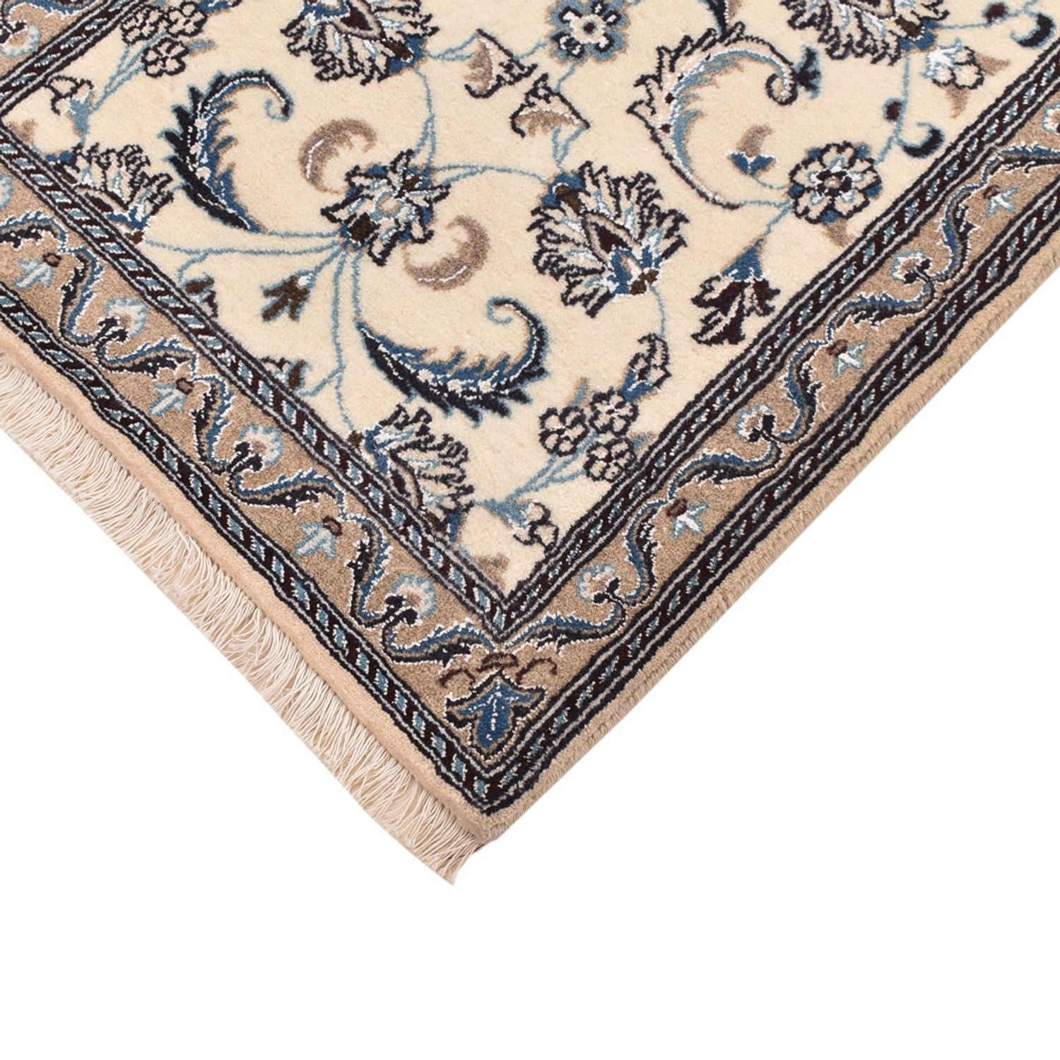 Alfombra de pasillo Alfombra Persa - Nain - Real - 202 x 63 cm - crema