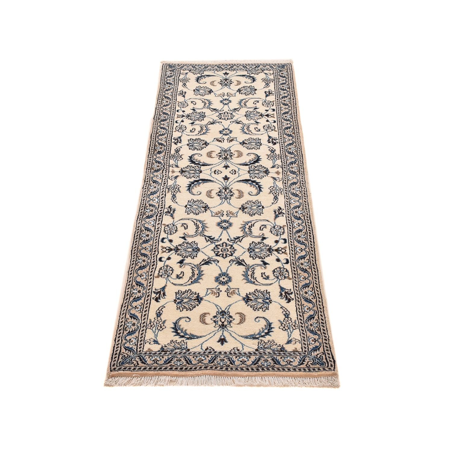 Alfombra de pasillo Alfombra Persa - Nain - Real - 190 x 59 cm - crema