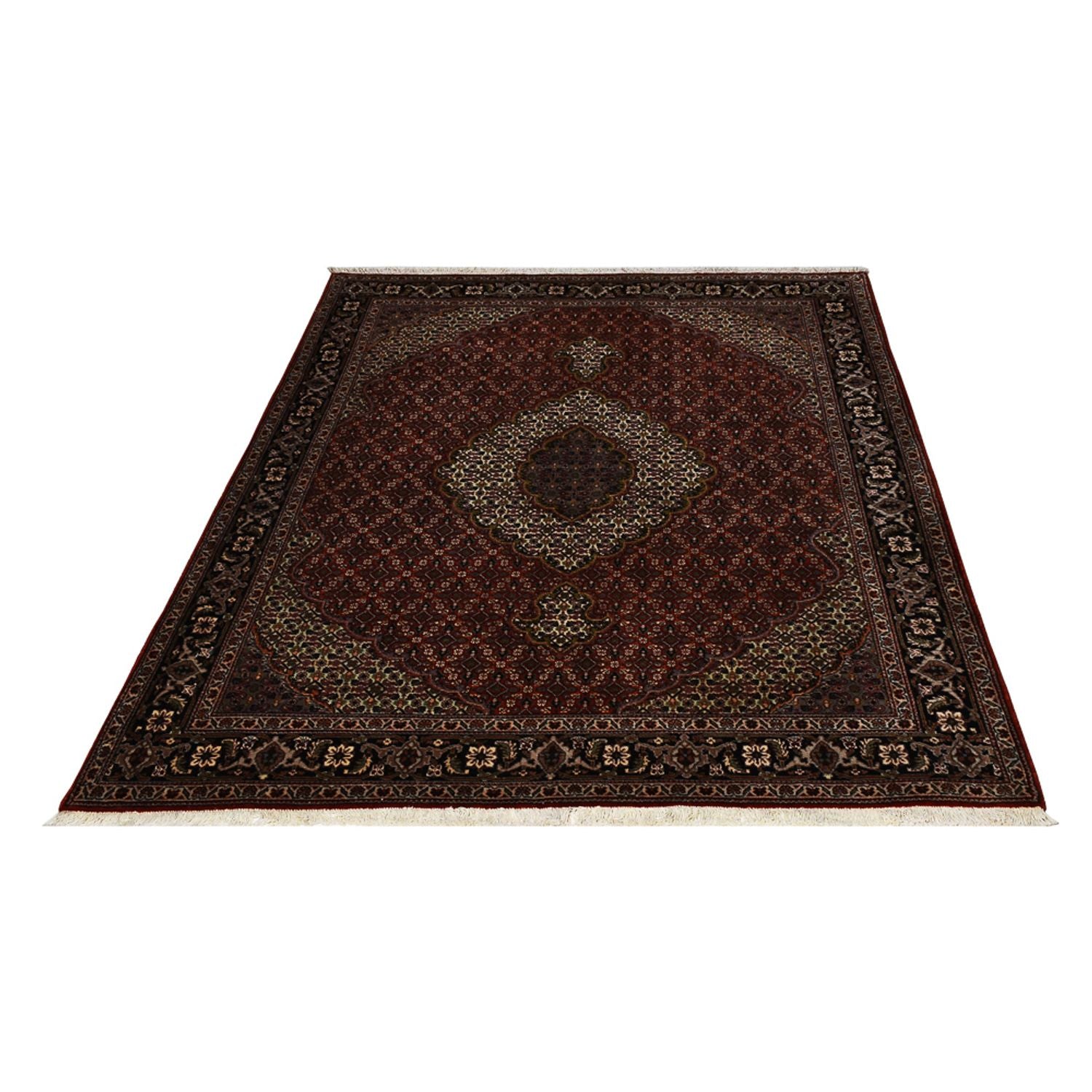 Alfombra Persa - Tabriz - Real - 204 x 150 cm - rojo oscuro