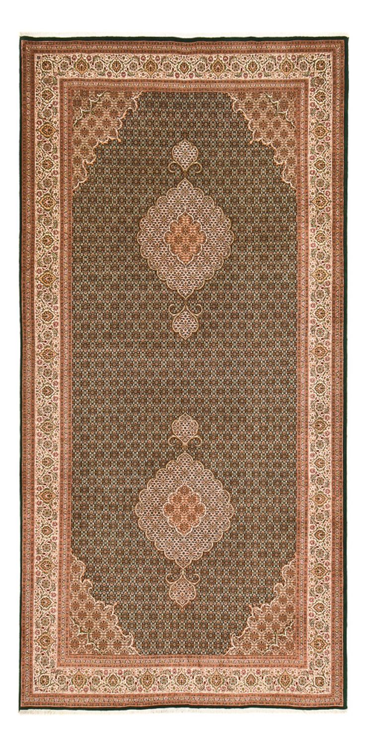 Alfombra de pasillo Alfombra Persa - Tabriz - Real - 404 x 200 cm - arena