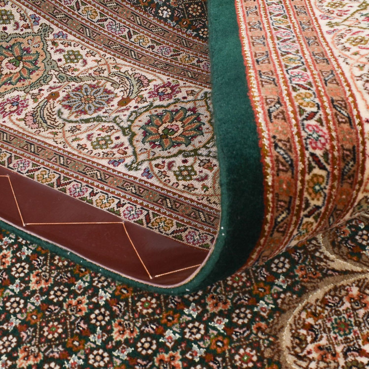 Alfombra de pasillo Alfombra Persa - Tabriz - Real - 404 x 200 cm - arena