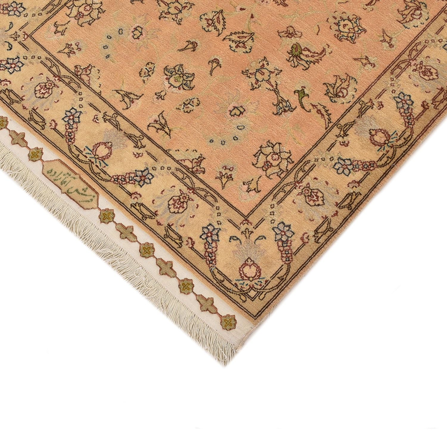 Alfombra de pasillo Alfombra Persa - Tabriz - Real - 378 x 78 cm - beige