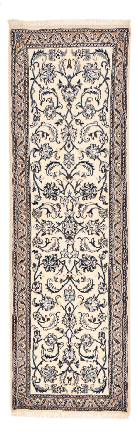 Alfombra de pasillo Alfombra Persa - Nain - Real - 195 x 60 cm - crema