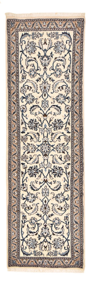 Alfombra de pasillo Alfombra Persa - Nain - Real - 195 x 60 cm - crema