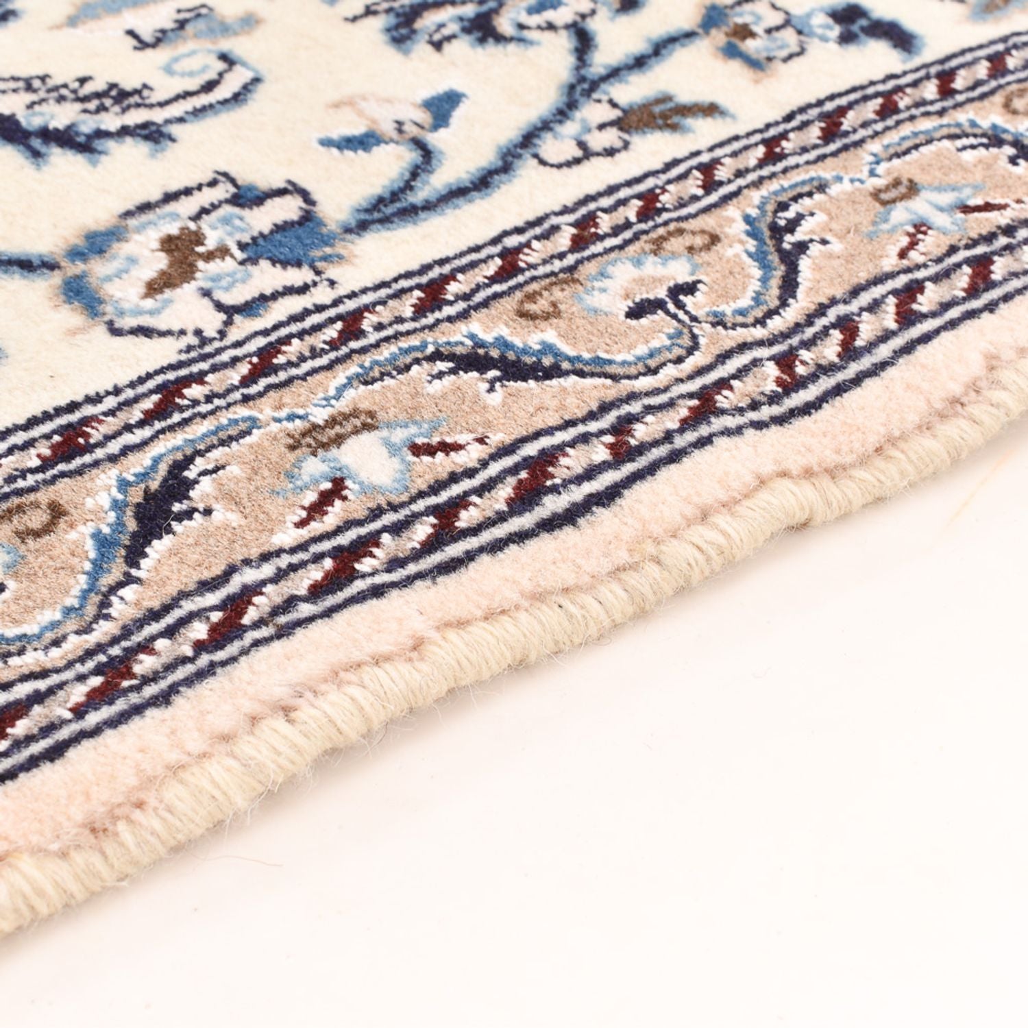 Alfombra de pasillo Alfombra Persa - Nain - Real - 195 x 60 cm - crema