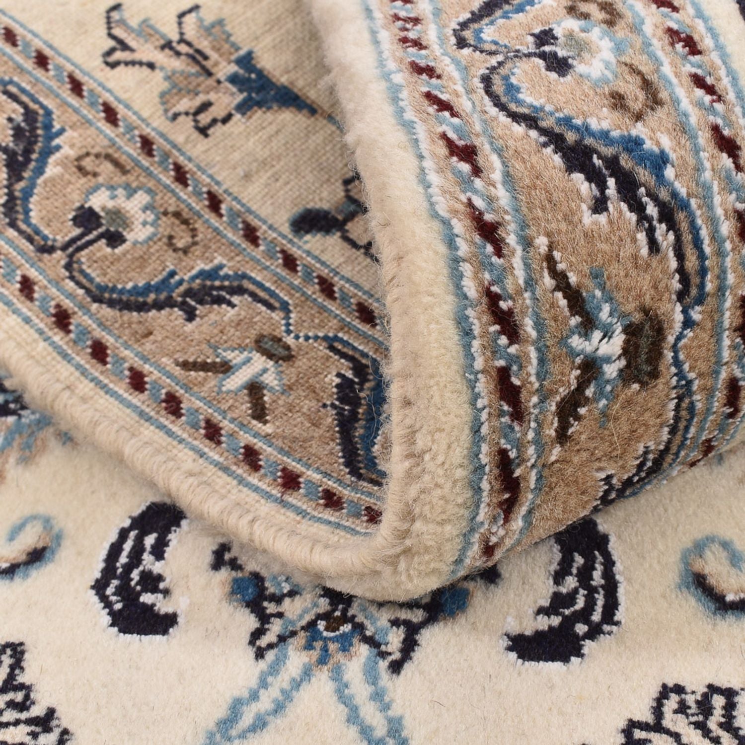 Alfombra de pasillo Alfombra Persa - Nain - Real - 192 x 57 cm - crema