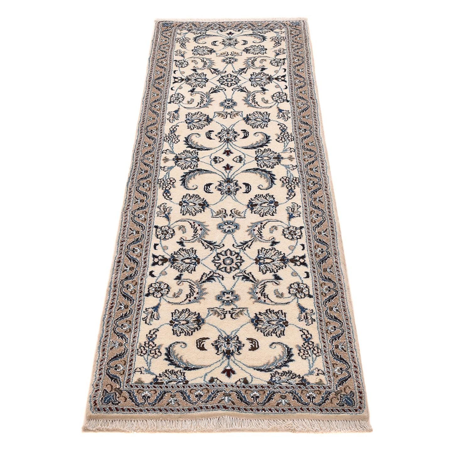 Alfombra de pasillo Alfombra Persa - Nain - Real - 192 x 57 cm - crema