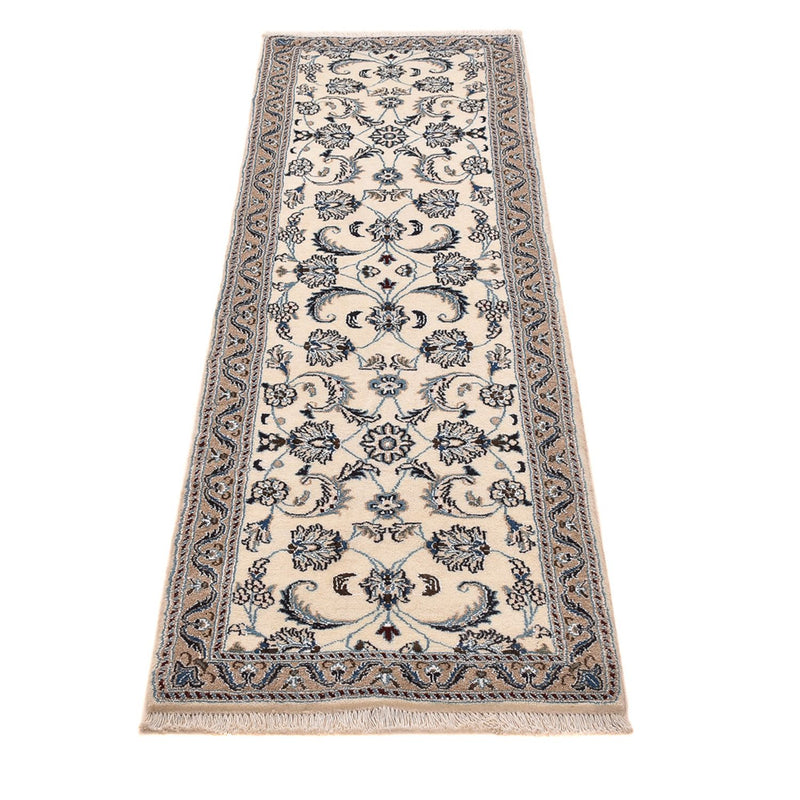Alfombra de pasillo Alfombra Persa - Nain - Real - 192 x 57 cm - crema