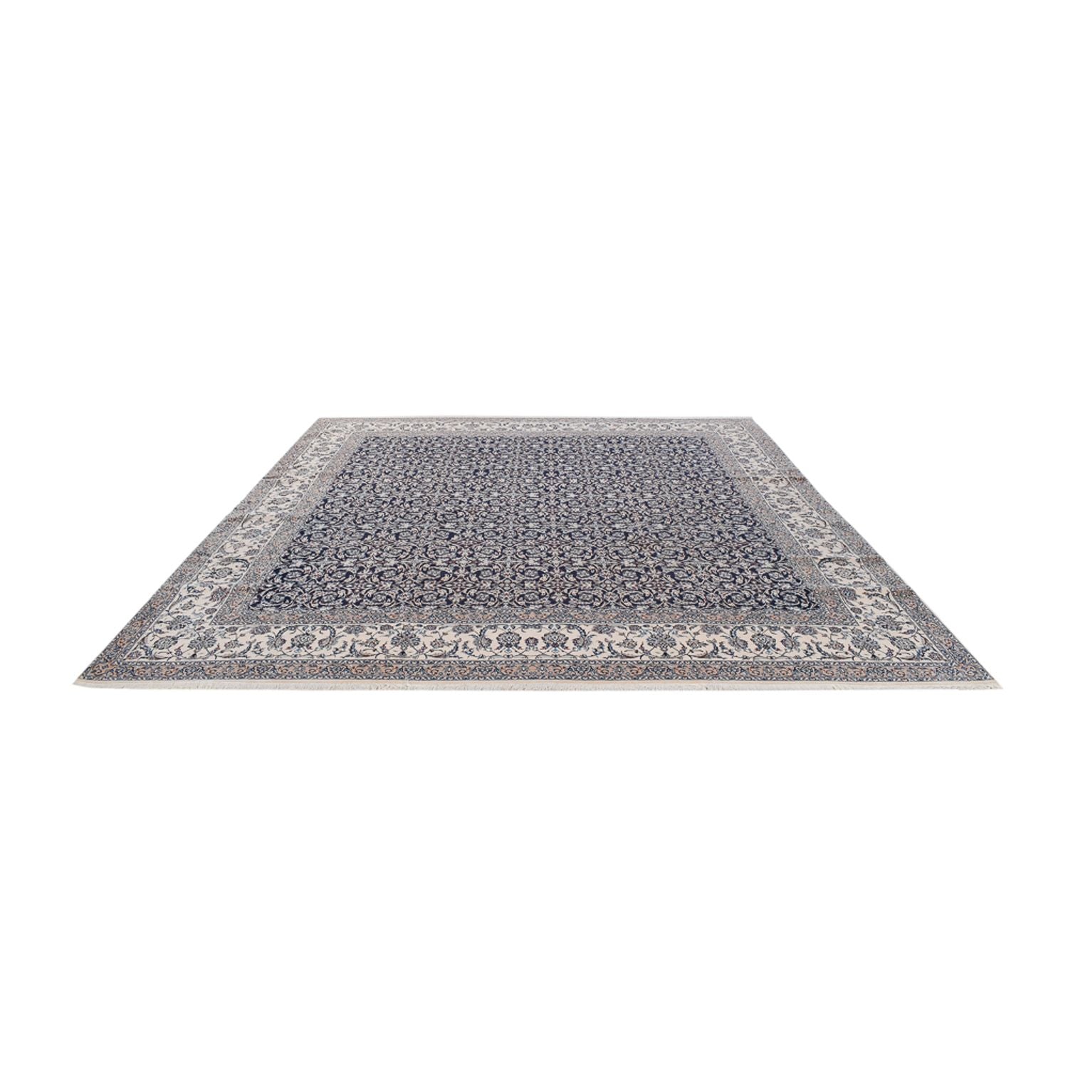 Alfombra Persa - Nain - Prima cuadrado  - 342 x 340 cm - azul oscuro
