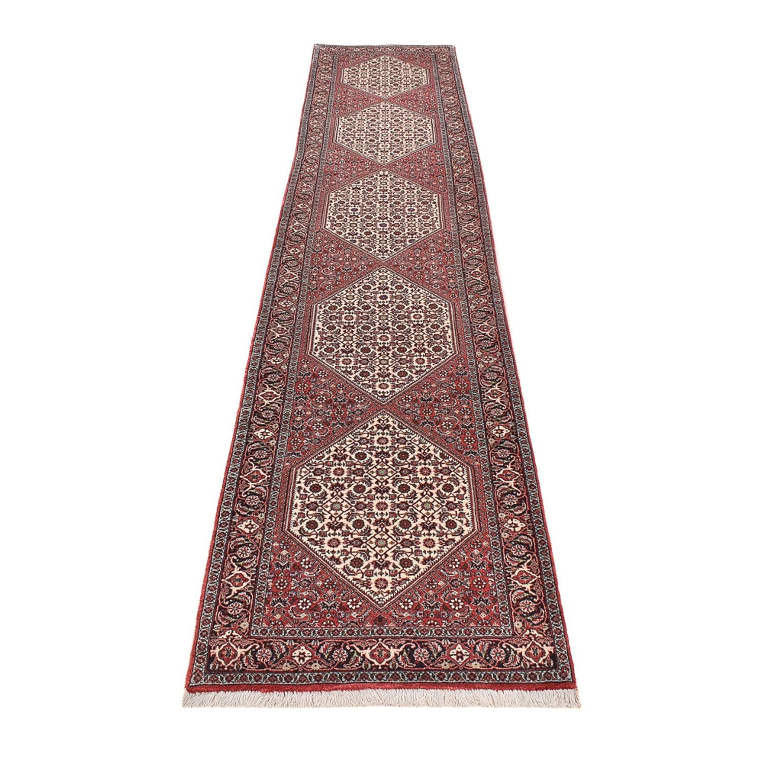 Alfombra de pasillo Alfombra persa - Bidjar - 397 x 80 cm - terracota