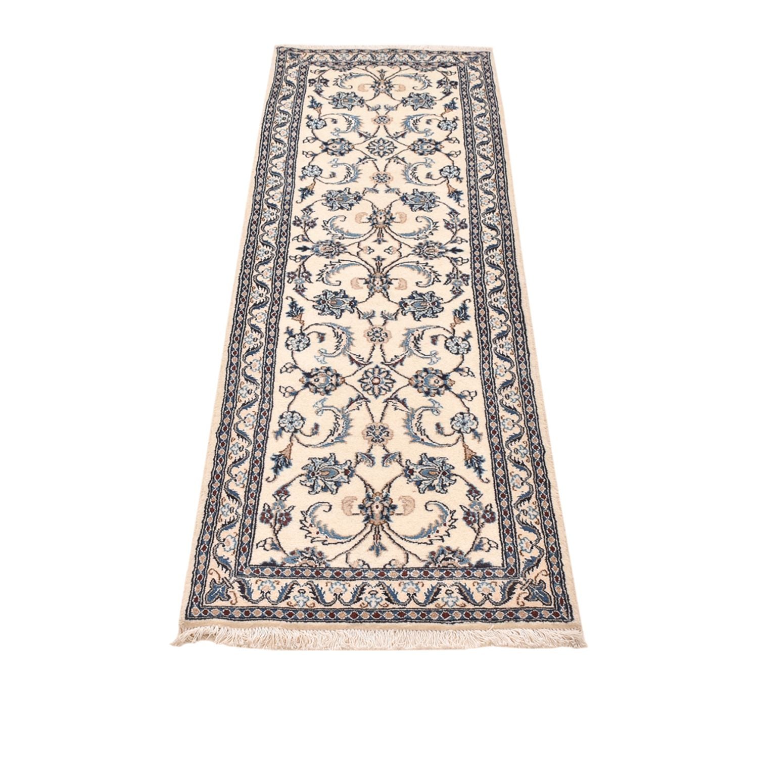 Alfombra de pasillo Alfombra Persa - Nain - Real - 204 x 58 cm - crema