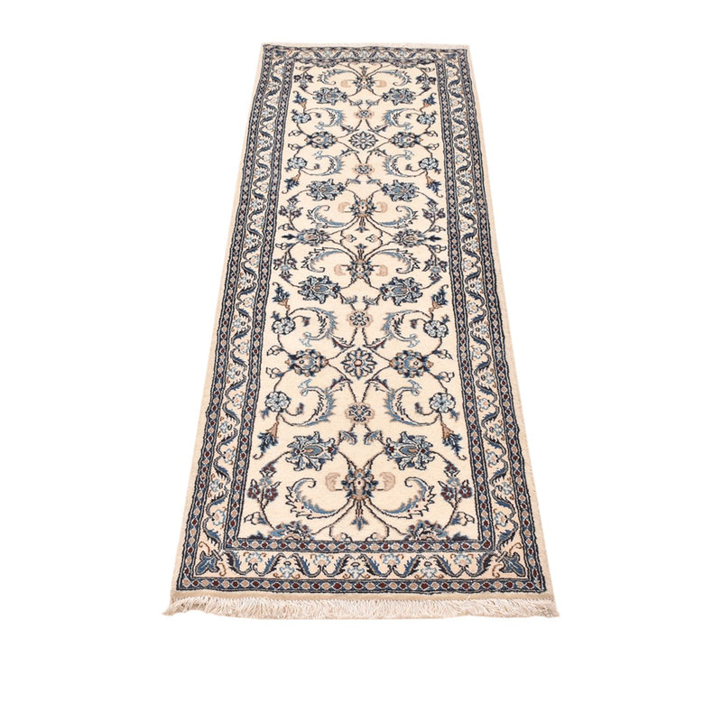 Alfombra de pasillo Alfombra Persa - Nain - Real - 204 x 58 cm - crema