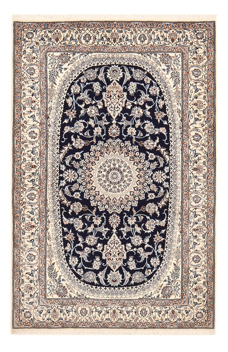 Alfombra Persa - Nain - Prima - 198 x 131 cm - azul oscuro