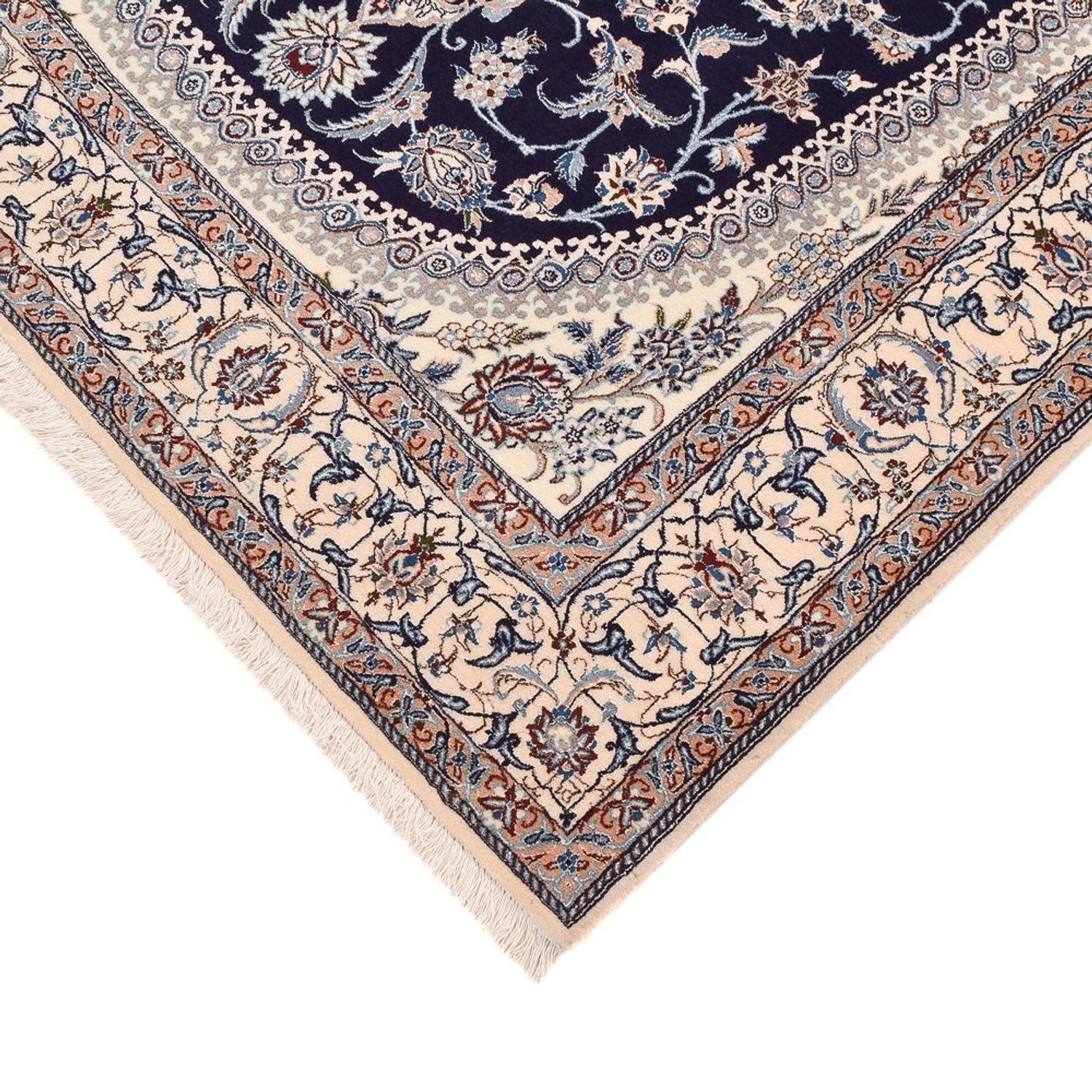 Alfombra Persa - Nain - Prima - 198 x 131 cm - azul oscuro