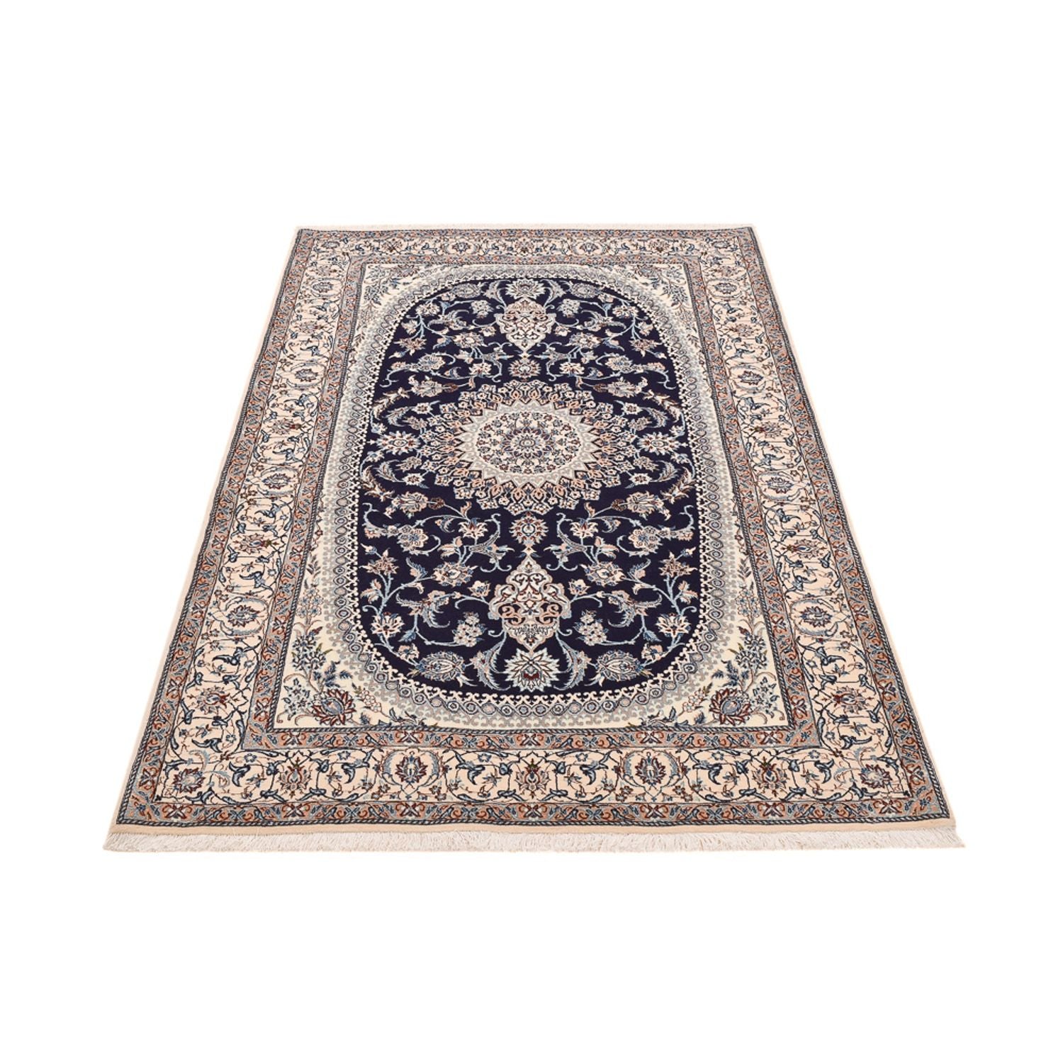 Alfombra Persa - Nain - Prima - 198 x 131 cm - azul oscuro