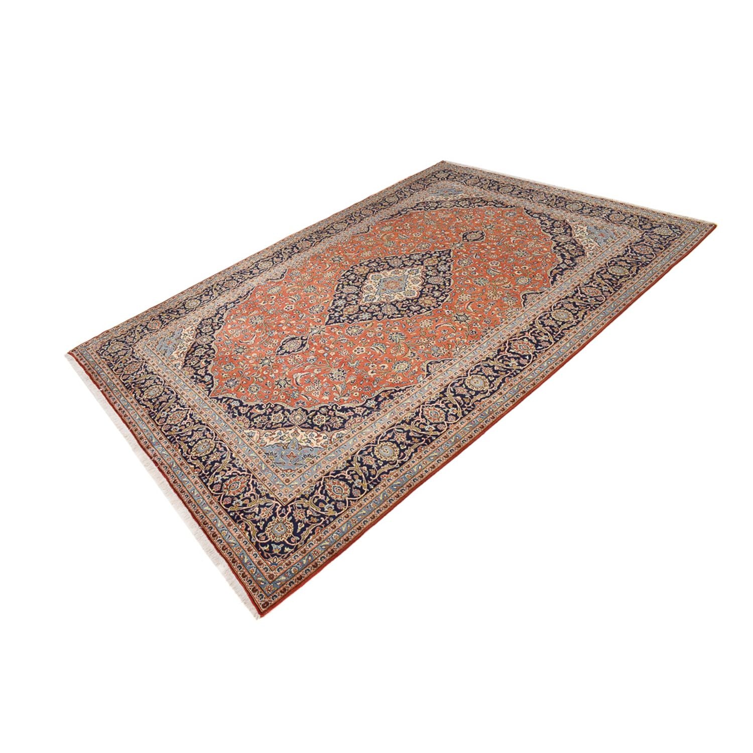 Alfombra persa - Keshan - Real - 414 x 286 cm - naranja