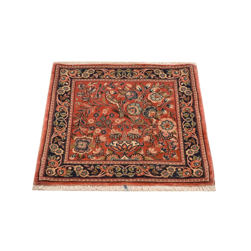 Alfombra persa - Real - 59 x 58 cm - rojo claro